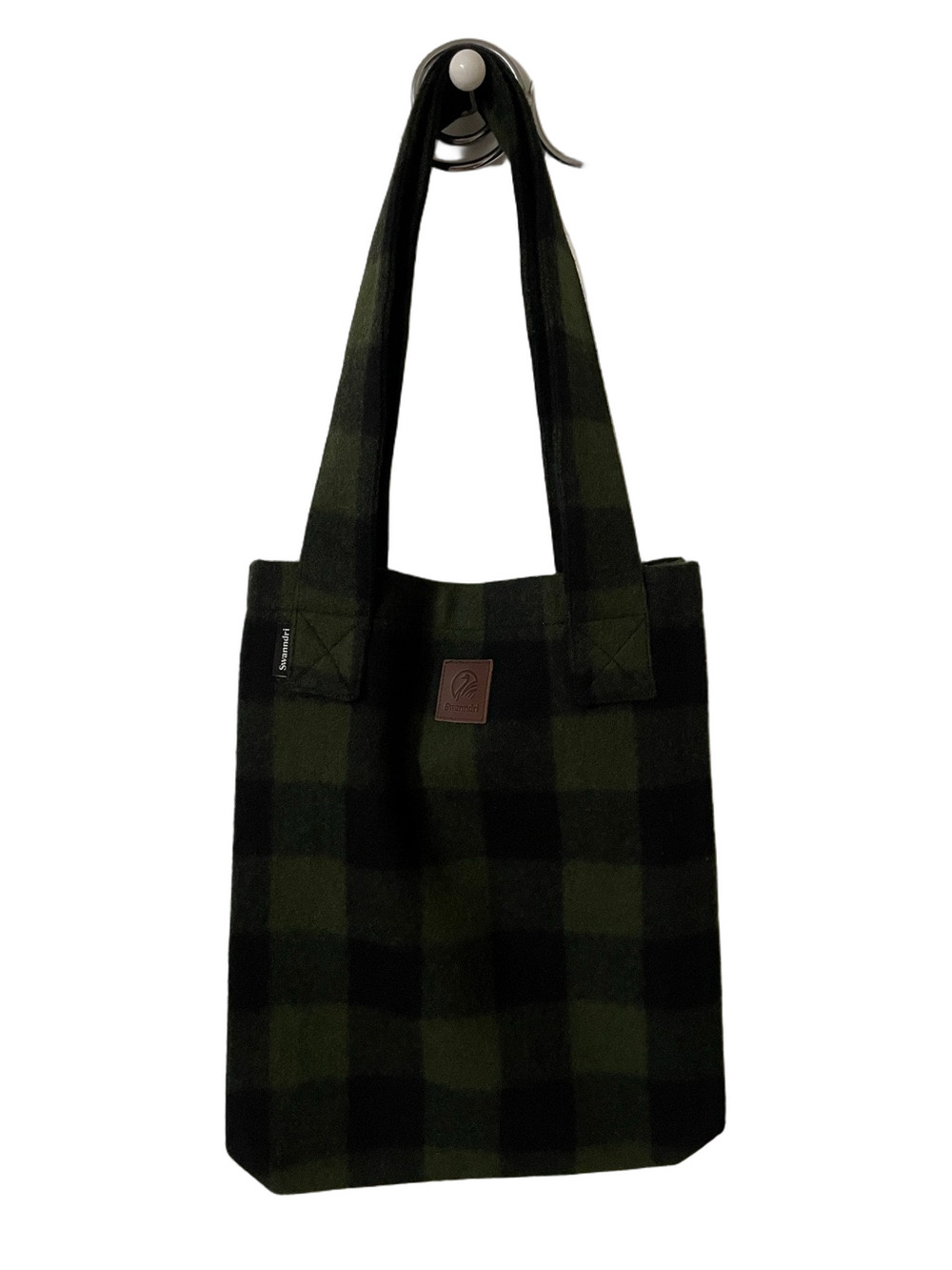 Swanndri 100%Wool Green and Black Plaid Tote